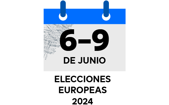 Un calendario con el texto «6-9 de junio, elecciones europeas 2024».
