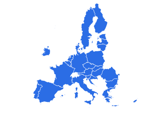 Eine Karte mit allen 27 EU-Staaten